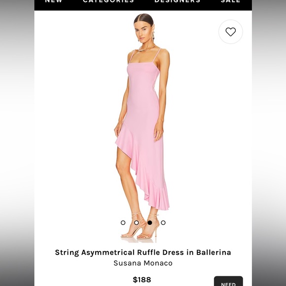 String Asymmetrical Ruffle Dress in Ballerina - Picture 5 of 5